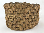 Antique Japanese Handwoven Straw Basket C1900 Wide Weave Storage Kago B214