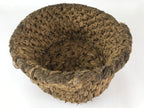 Antique Japanese Handwoven Straw Basket C1900 Wide Weave Storage Kago B214