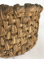 Antique Japanese Handwoven Straw Basket C1900 Wide Weave Storage Kago B214