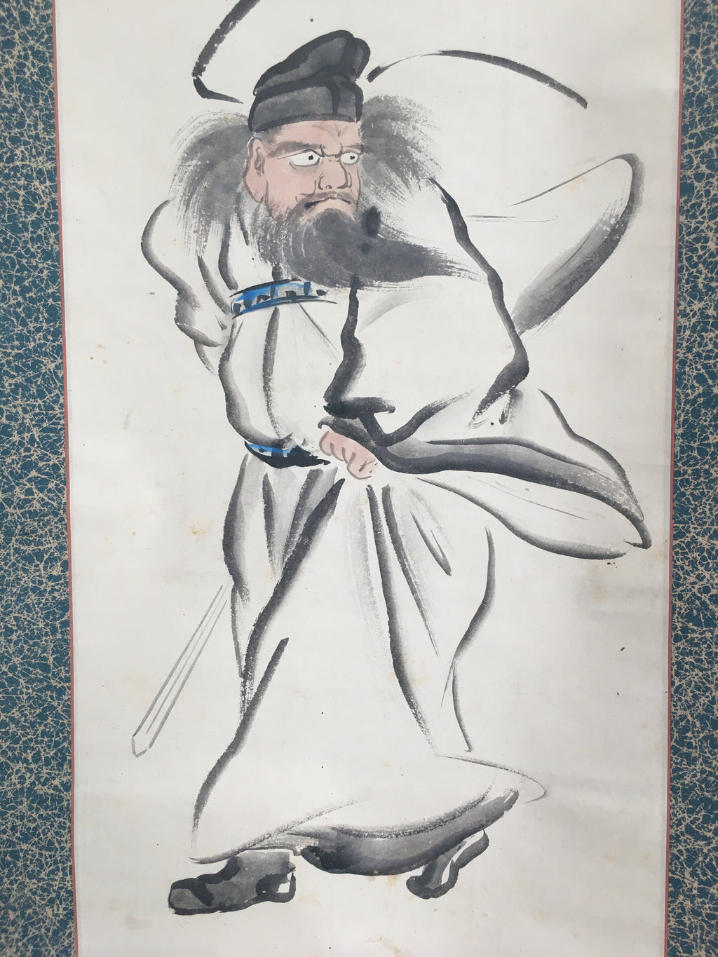 Antique Japanese Hanging Scroll Kakejiku Kakemono Painting Emperor Zhaozong SC68