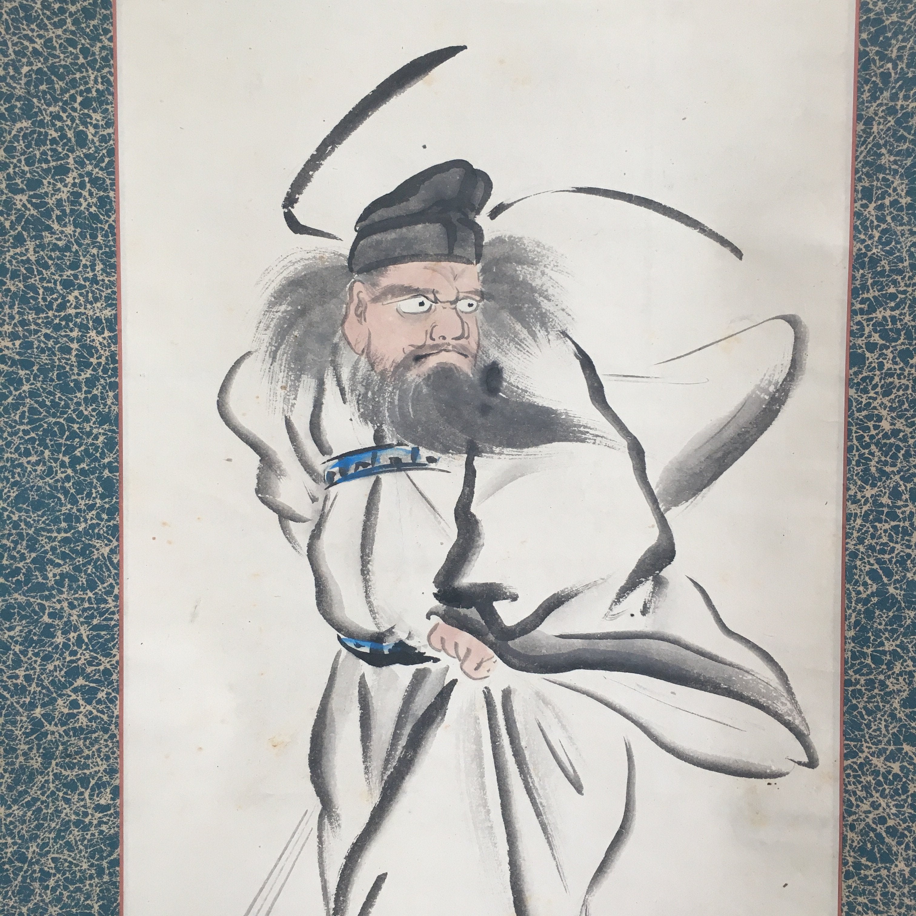 Antique Japanese Hanging Scroll Kakejiku Kakemono Painting Emperor Zhaozong SC68