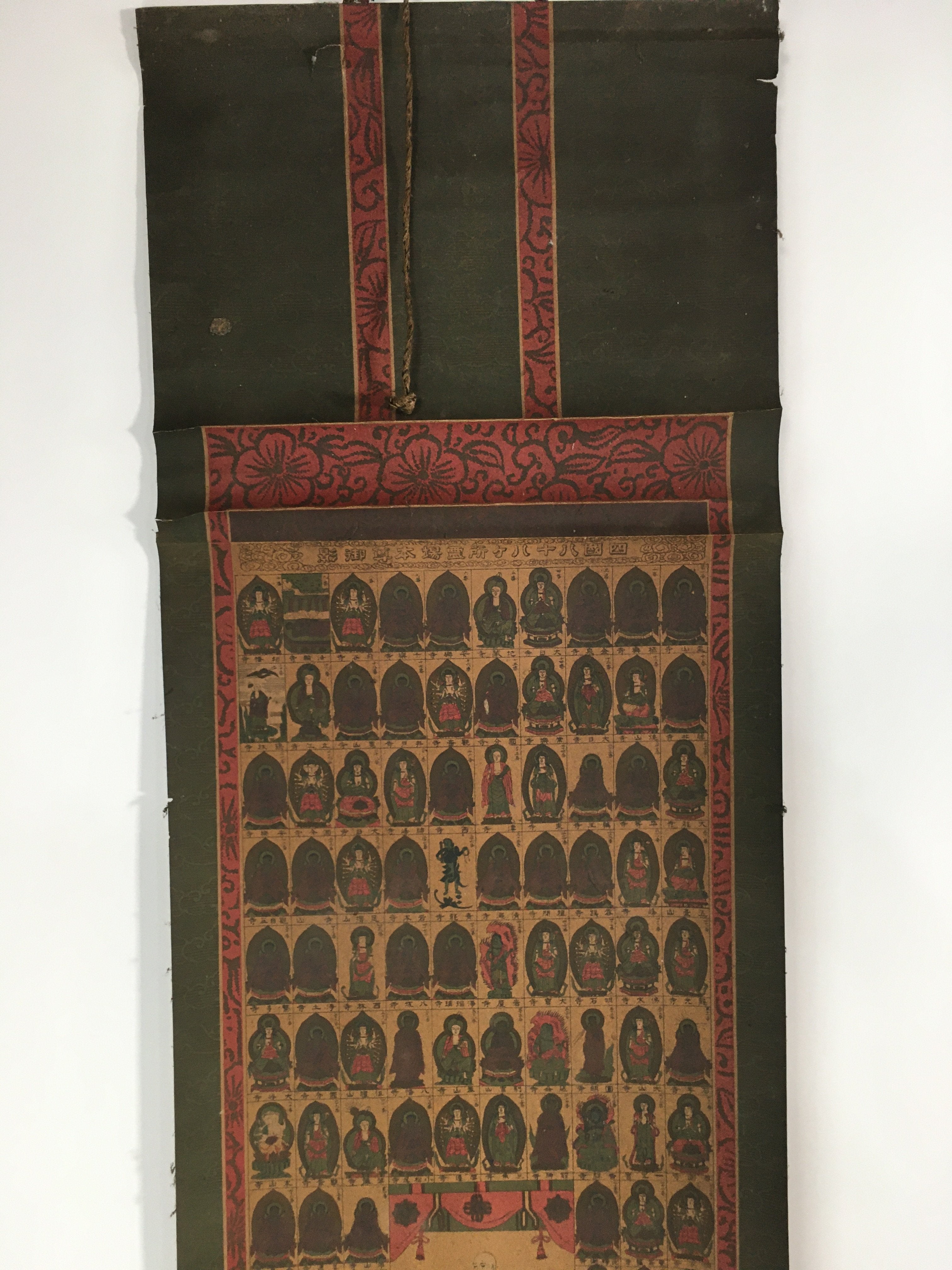 Antique Japanese Hanging Scroll Kakejiku Kakemono Painting Monk Gods SC588
