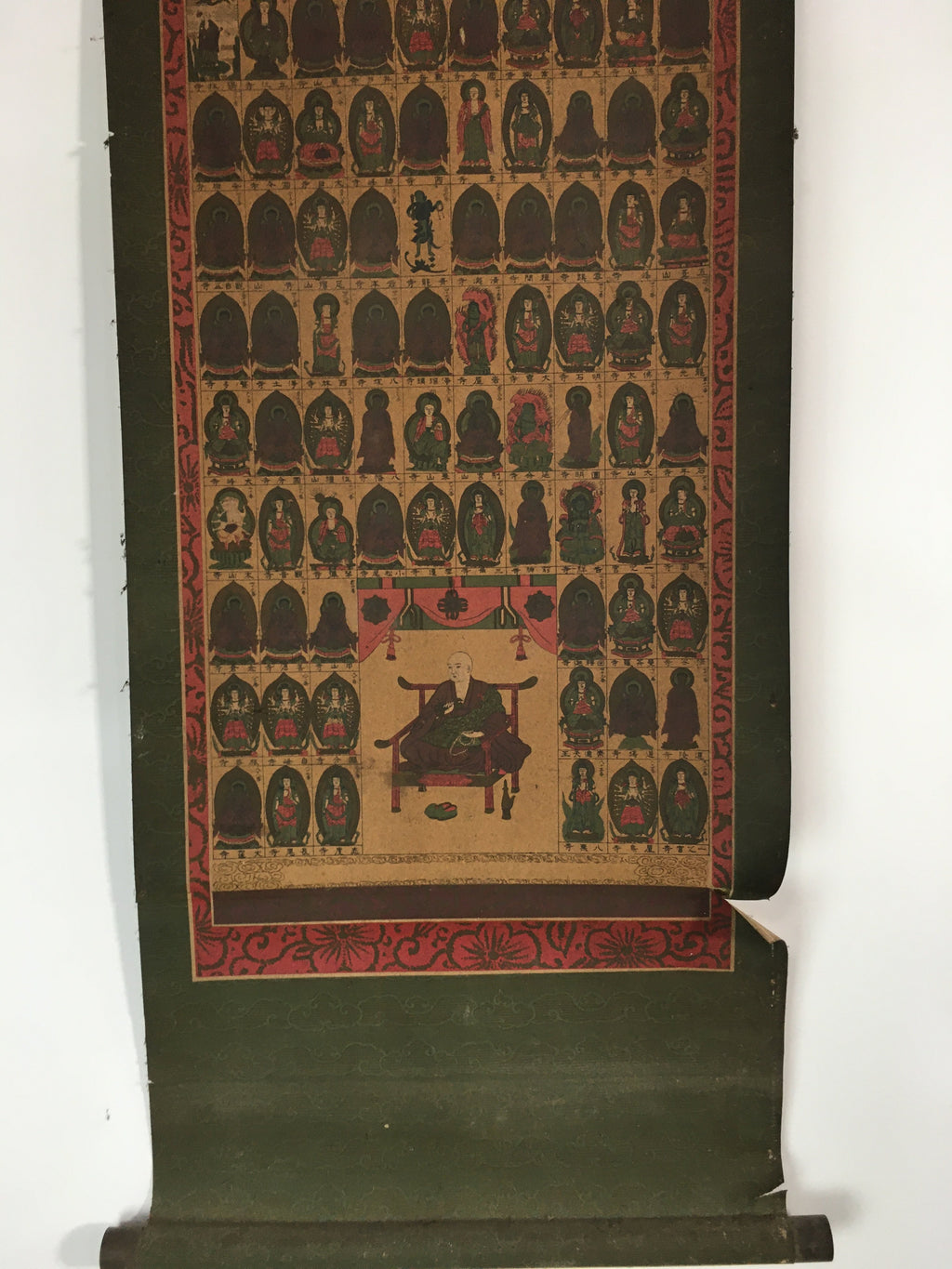 Antique Japanese Hanging Scroll Kakejiku Kakemono Painting Monk Gods SC588