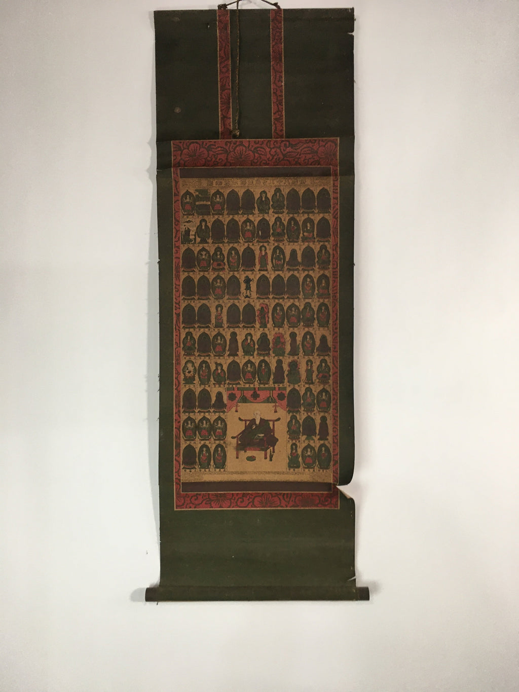 Antique Japanese Hanging Scroll Kakejiku Kakemono Painting Monk Gods SC588