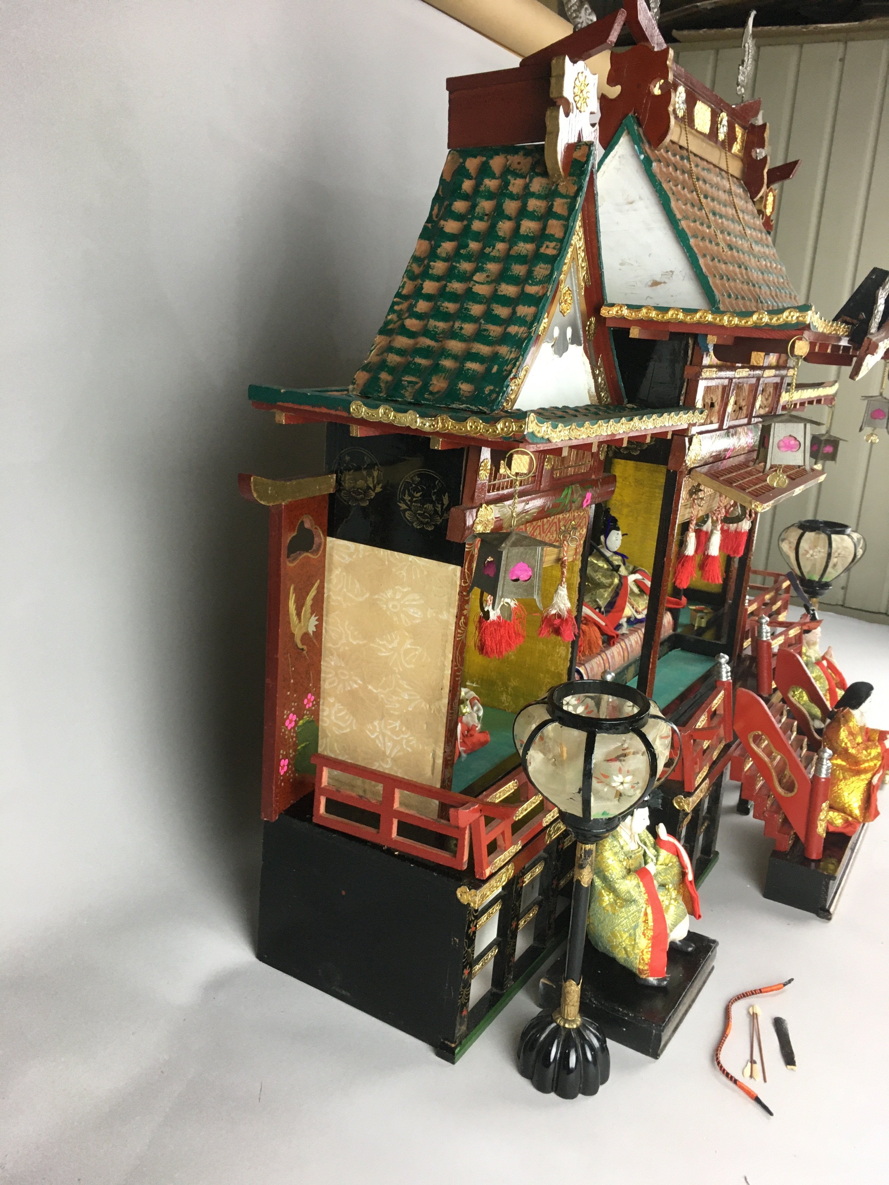 Antique Japanese Hina Doll Goten Palace WoodenGirl's Day Decoration C1900