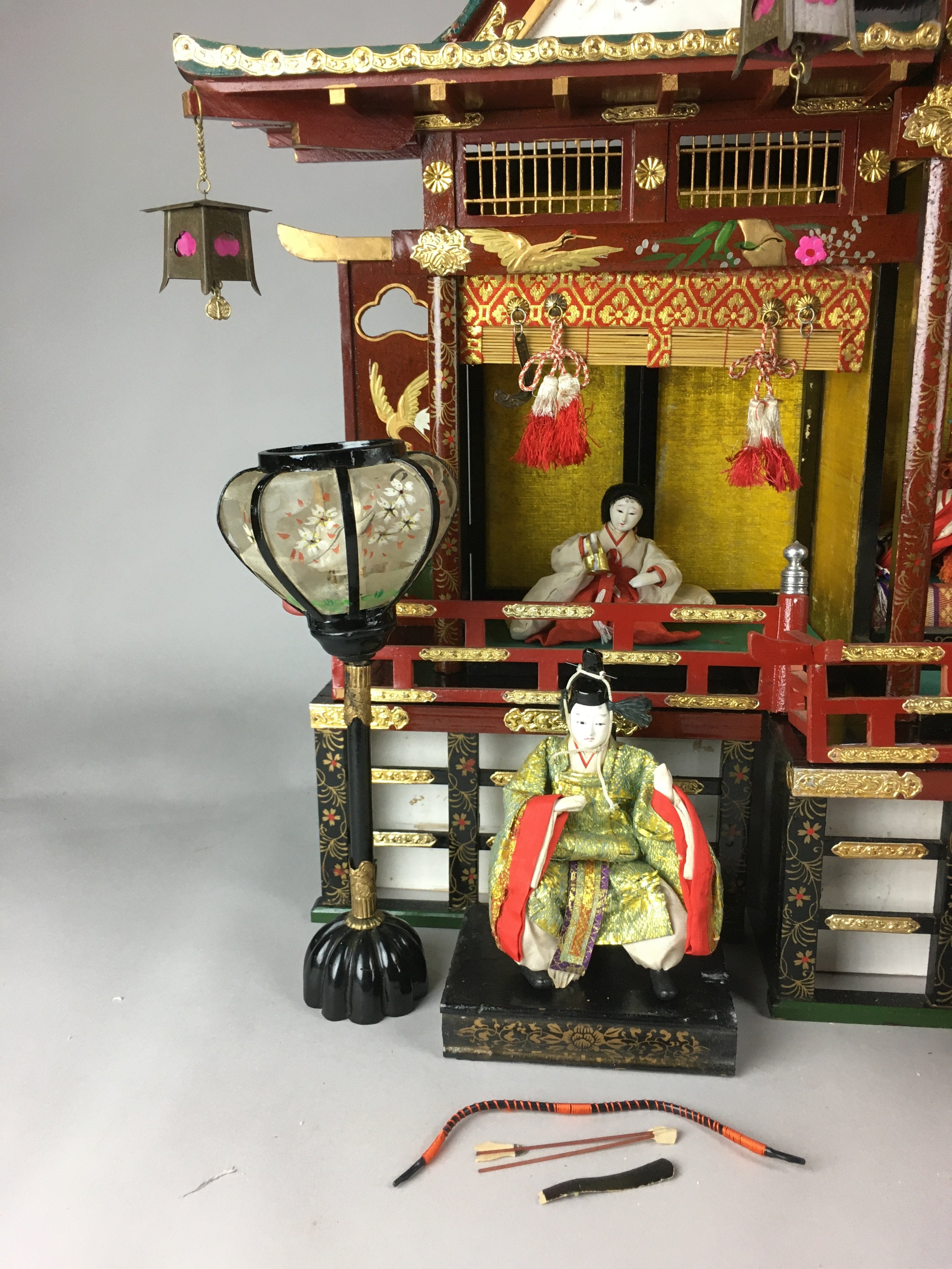 Antique Japanese Hina Doll Goten Palace WoodenGirl's Day Decoration C1900
