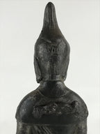 Antique Japanese Iron Buddhist Statue Kannon Bosatsu Metal Heart Of Mercy BD874