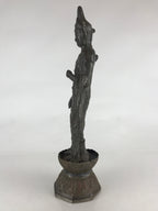 Antique Japanese Iron Buddhist Statue Kannon Bosatsu Metal Heart Of Mercy BD874