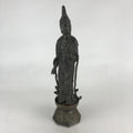 Antique Japanese Iron Buddhist Statue Kannon Bosatsu Metal Heart Of Mercy BD874