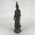 Antique Japanese Iron Buddhist Statue Kannon Bosatsu Metal Heart Of Mercy BD874