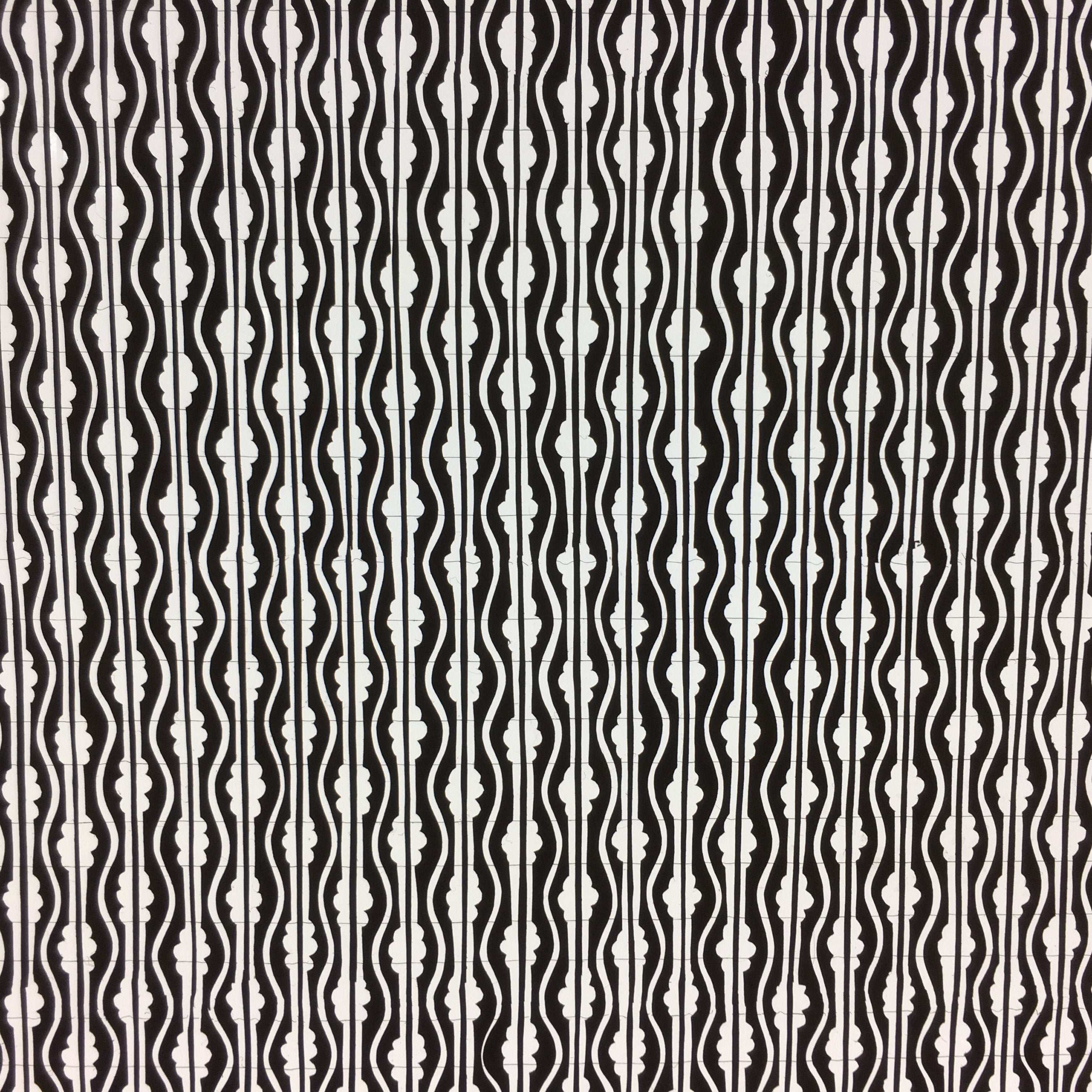 Antique Japanese Ise Katagami Kimono Stencil Wave Flower Paper Edo Era A199