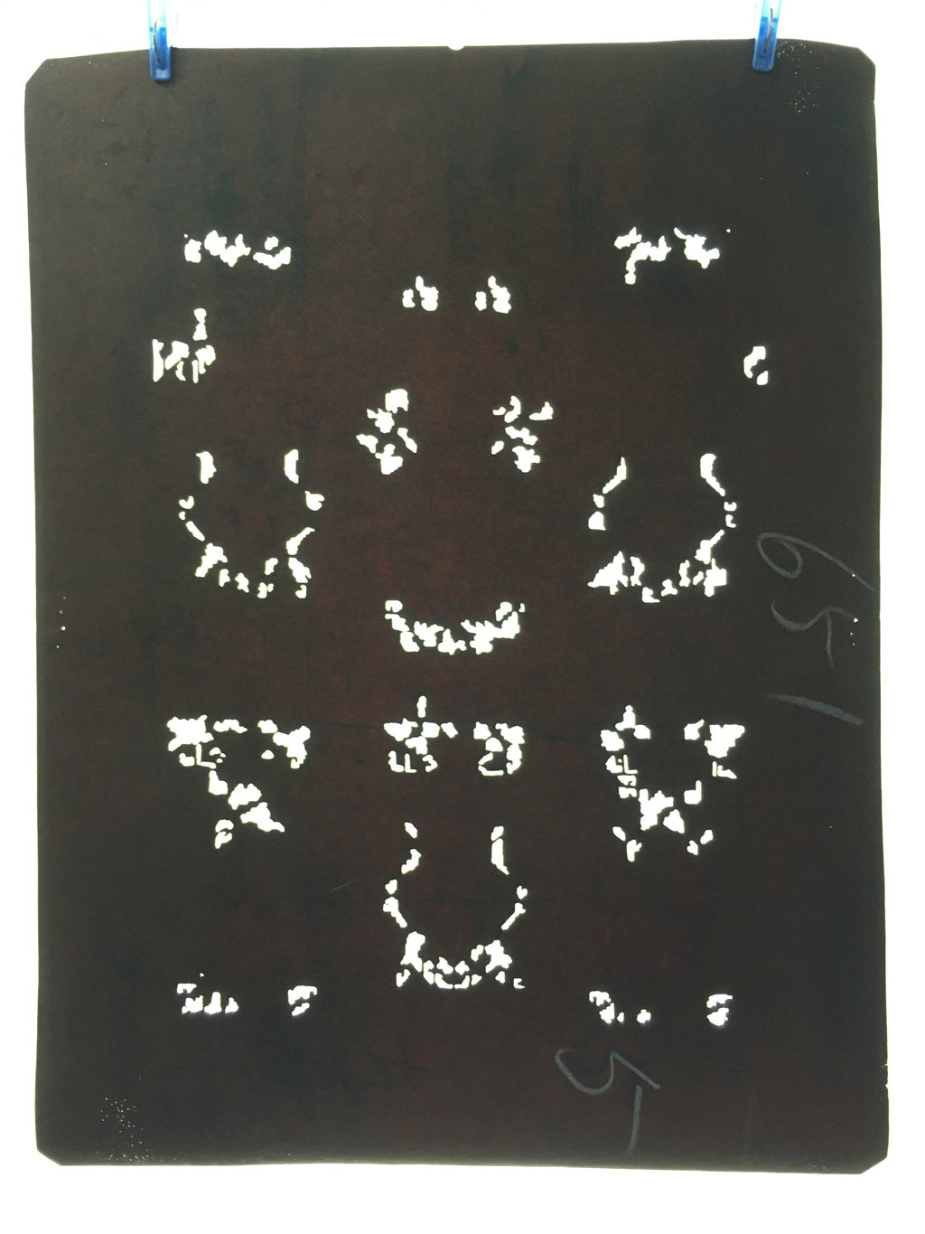 Antique Japanese Katagami 10sheet Set Practice Kimono Stencil Katazome BS38