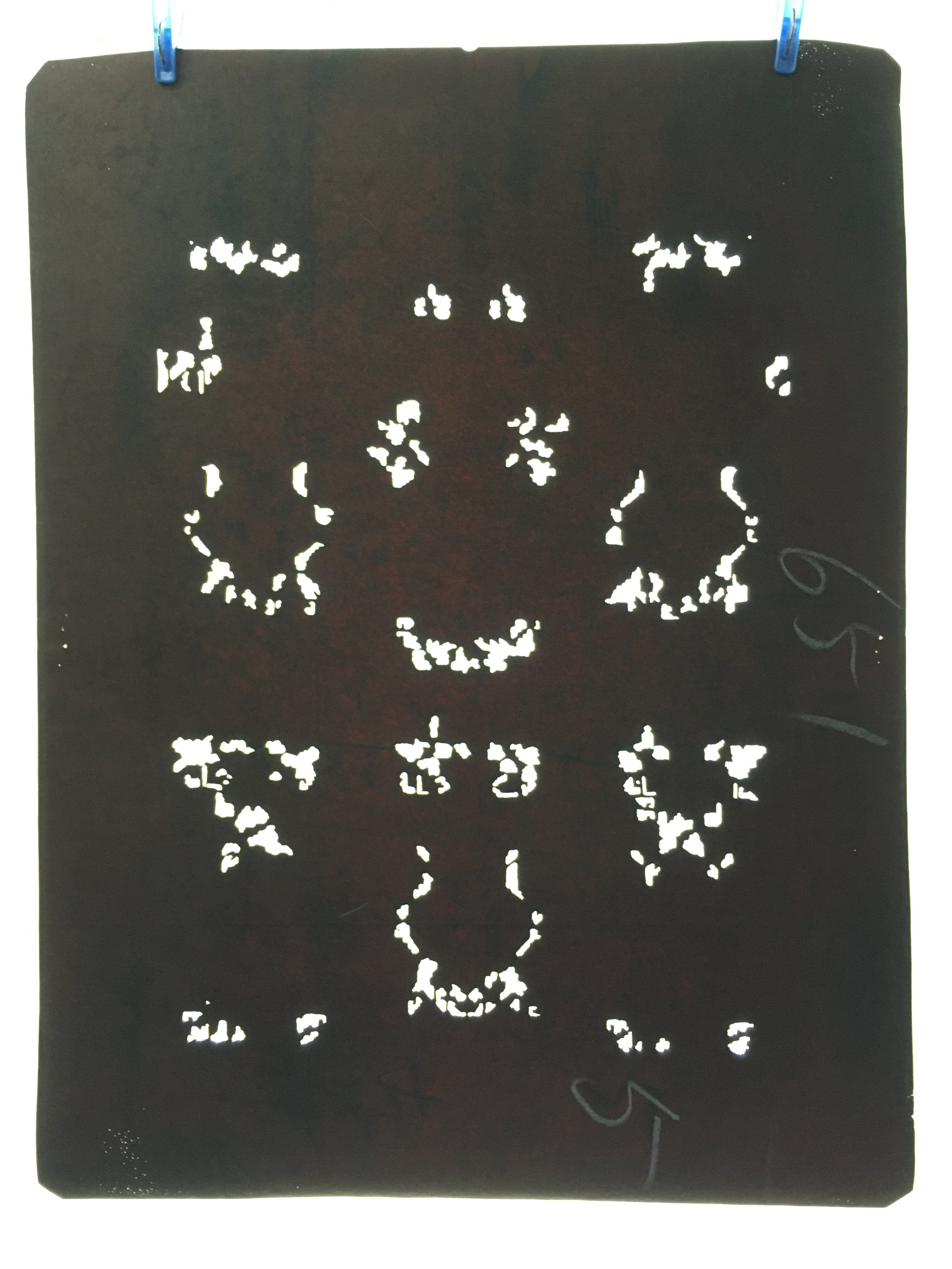 Antique Japanese Katagami 10sheet Set Practice Kimono Stencil Katazome BS38