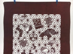 Antique Japanese Katagami Kimono Paper Stencil Asanoha Folding Fan 4Y489
