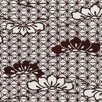 Antique Japanese Katagami Kimono Paper Stencil Asanoha Leaves Flowers 4Y473
