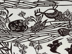 Antique Japanese Katagami Kimono Paper Stencil Beach Shells Turtle Bird 4Y468