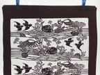 Antique Japanese Katagami Kimono Paper Stencil Beach Shells Turtle Bird 4Y468