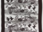Antique Japanese Katagami Kimono Paper Stencil Beach Shells Turtle Bird 4Y468