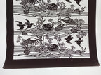 Antique Japanese Katagami Kimono Paper Stencil Beach Shells Turtle Bird 4Y468