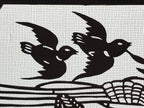 Antique Japanese Katagami Kimono Paper Stencil Beach Shells Turtle Bird 4Y468