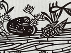 Antique Japanese Katagami Kimono Paper Stencil Beach Shells Turtle Bird 4Y468