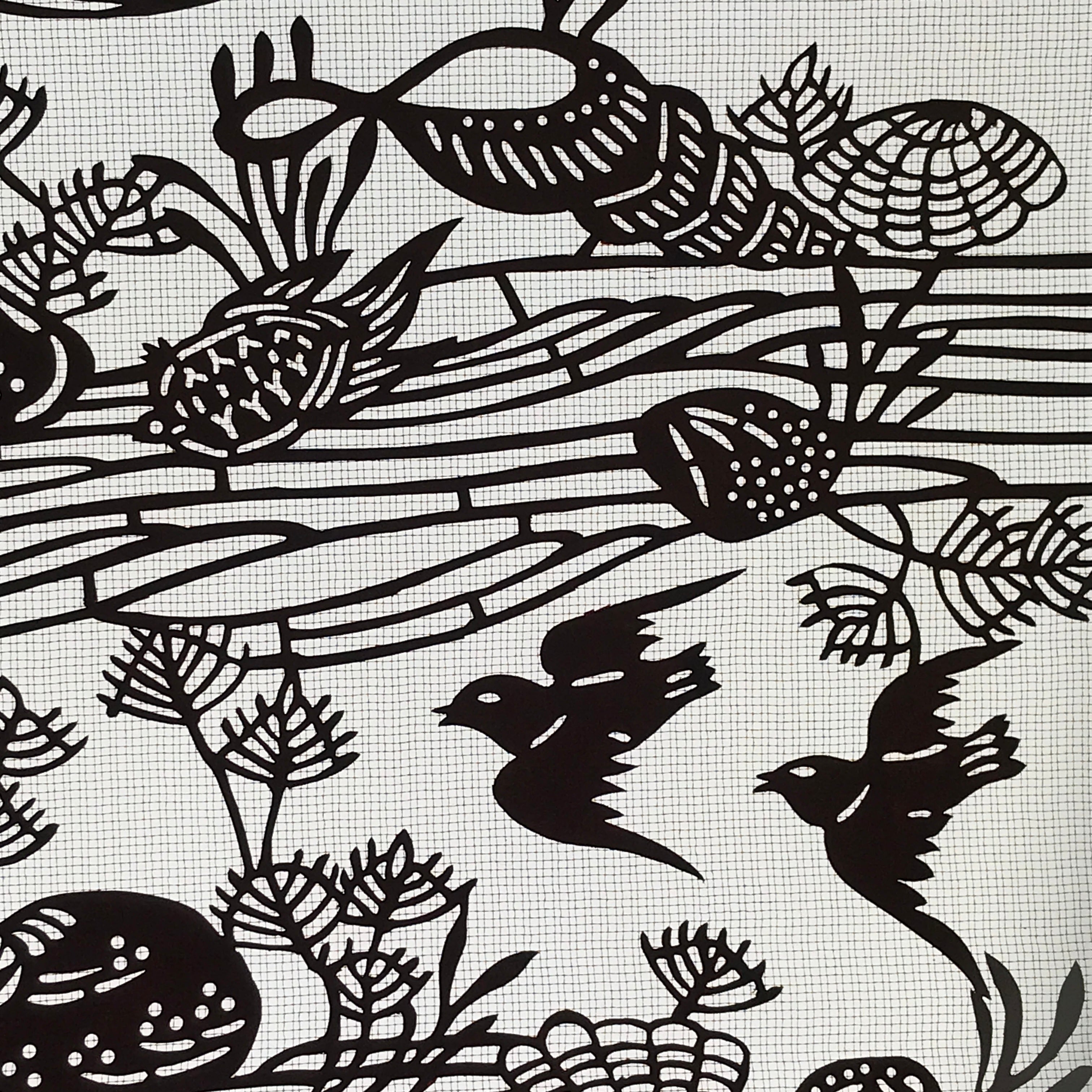 Antique Japanese Katagami Kimono Paper Stencil Beach Shells Turtle Bird 4Y468