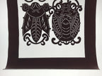 Antique Japanese Katagami Kimono Paper Stencil Beetle Cicada Insect 4Y469
