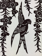 Antique Japanese Katagami Kimono Paper Stencil Cherry Blossoms Birds 4Y508