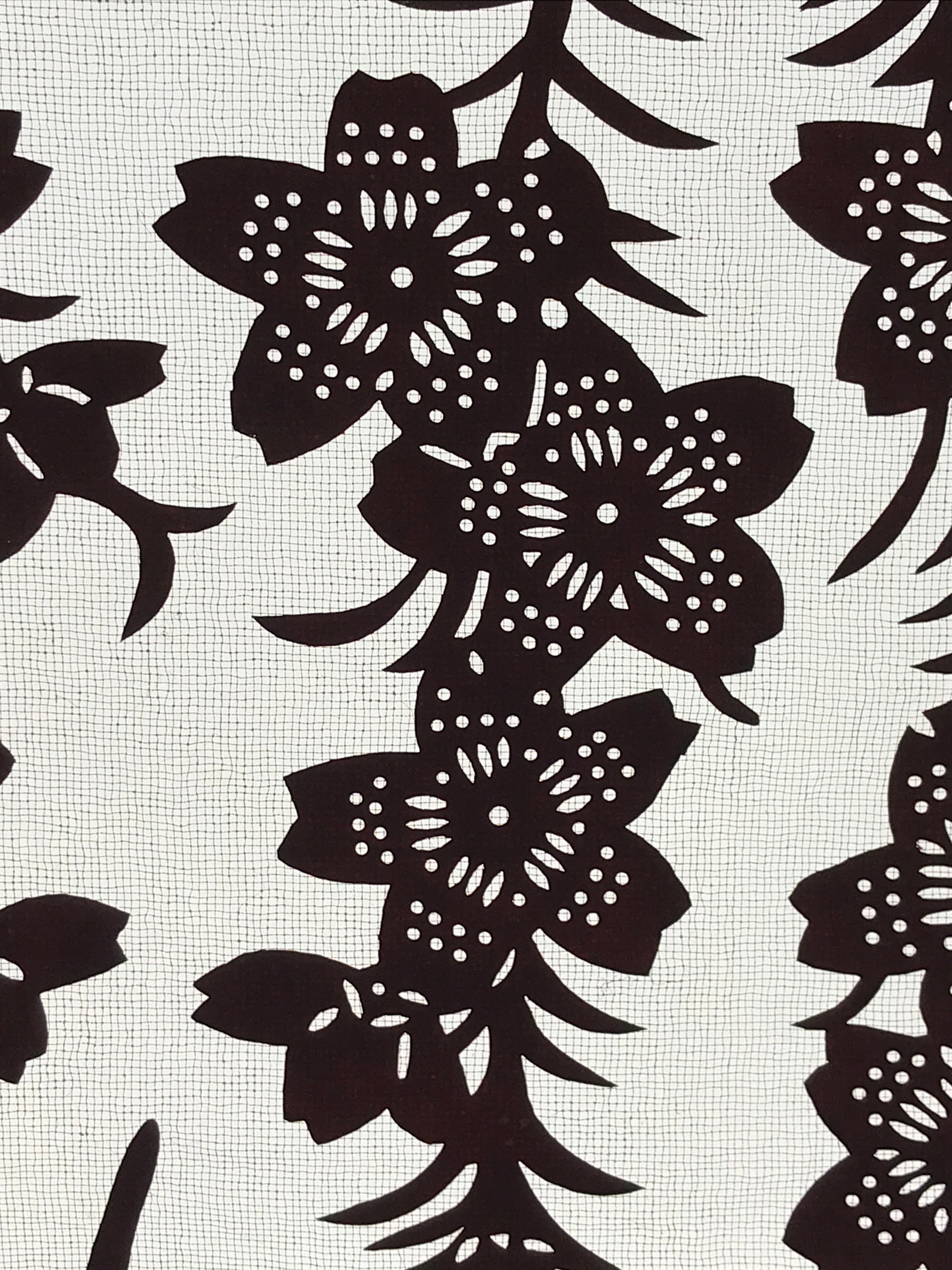 Antique Japanese Katagami Kimono Paper Stencil Cherry Blossoms Birds 4Y508