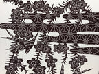 Antique Japanese Katagami Kimono Paper Stencil Cherry Blossoms Birds 4Y508