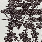 Antique Japanese Katagami Kimono Paper Stencil Cherry Blossoms Birds 4Y508