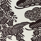 Antique Japanese Katagami Kimono Paper Stencil Cherry Blossoms Pine Bird 4Y465