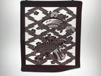 Antique Japanese Katagami Kimono Paper Stencil Folding Fan Uchiwa Flower 4Y490