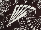 Antique Japanese Katagami Kimono Paper Stencil Folding Fans Flowers 4Y476