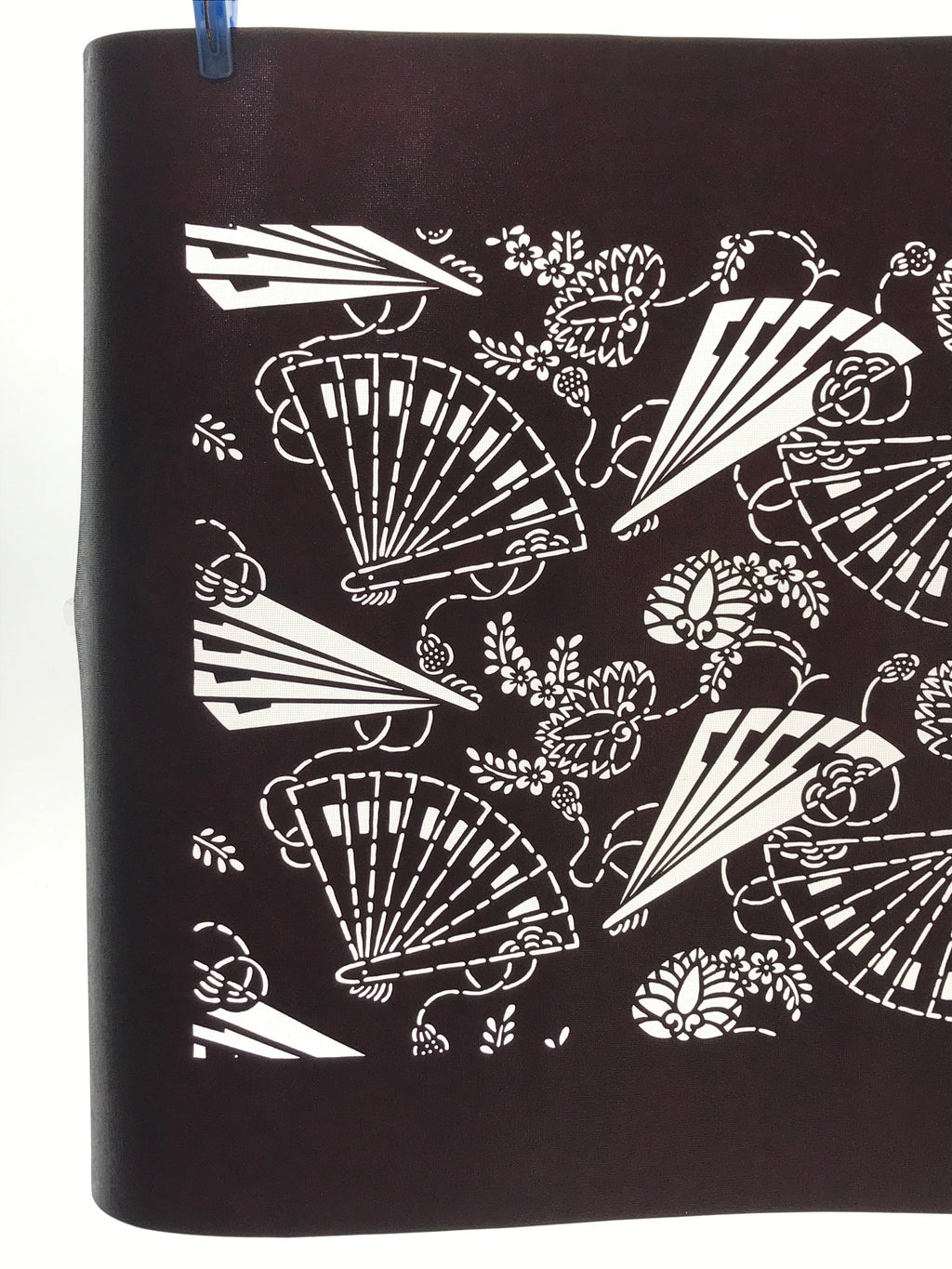 Antique Japanese Katagami Kimono Paper Stencil Folding Fans Flowers 4Y476