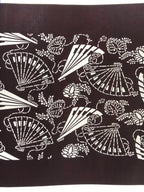 Antique Japanese Katagami Kimono Paper Stencil Folding Fans Flowers 4Y476
