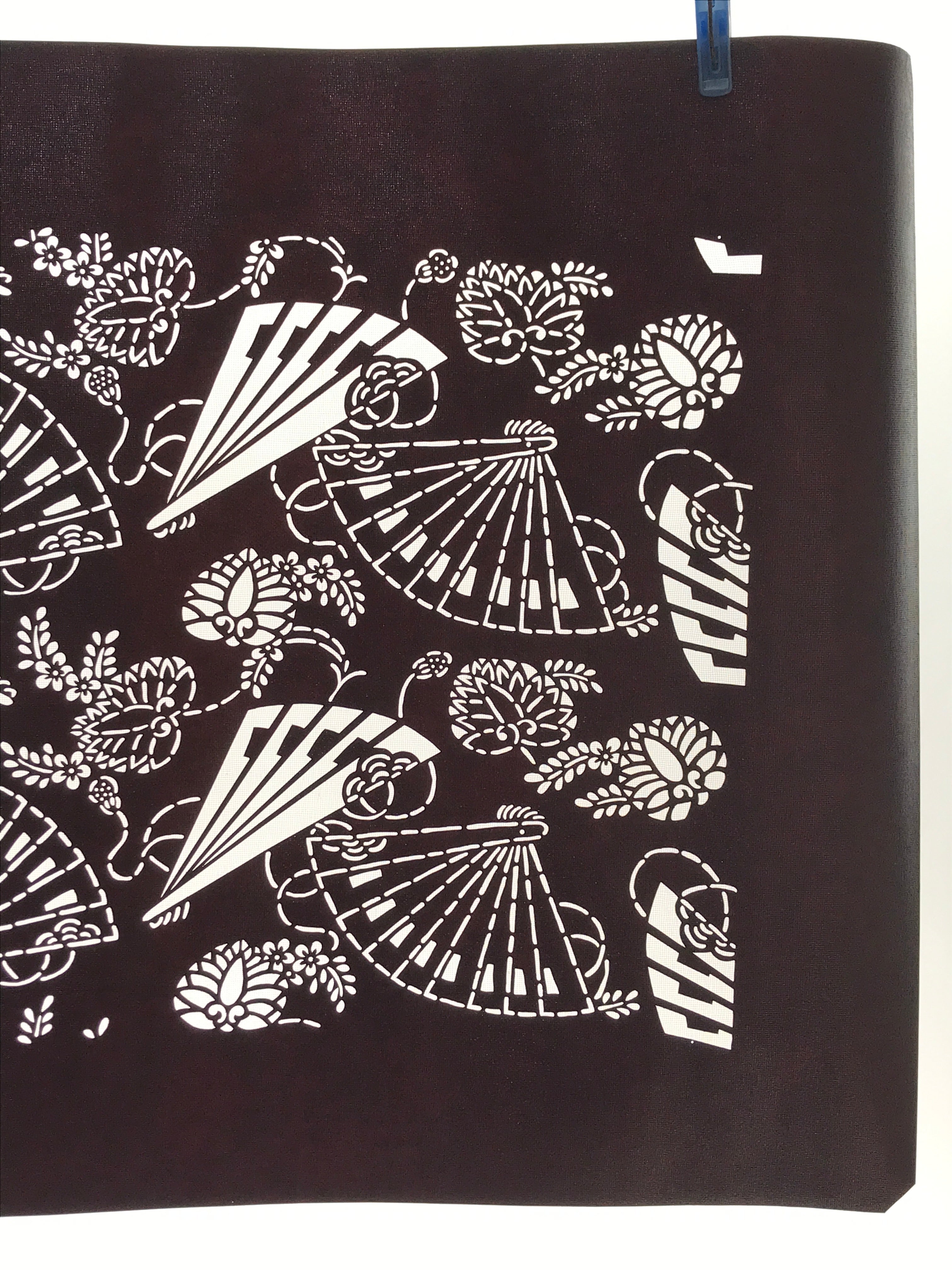 Antique Japanese Katagami Kimono Paper Stencil Folding Fans Flowers 4Y476