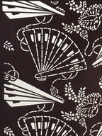 Antique Japanese Katagami Kimono Paper Stencil Folding Fans Flowers 4Y476
