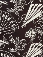 Antique Japanese Katagami Kimono Paper Stencil Folding Fans Flowers 4Y476