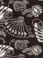 Antique Japanese Katagami Kimono Paper Stencil Folding Fans Flowers 4Y476