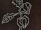 Antique Japanese Katagami Kimono Paper Stencil Hozuki Lantern Flower 4Y506