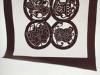 Antique Japanese Katagami Kimono Paper Stencil Katazome Animals 4Y483
