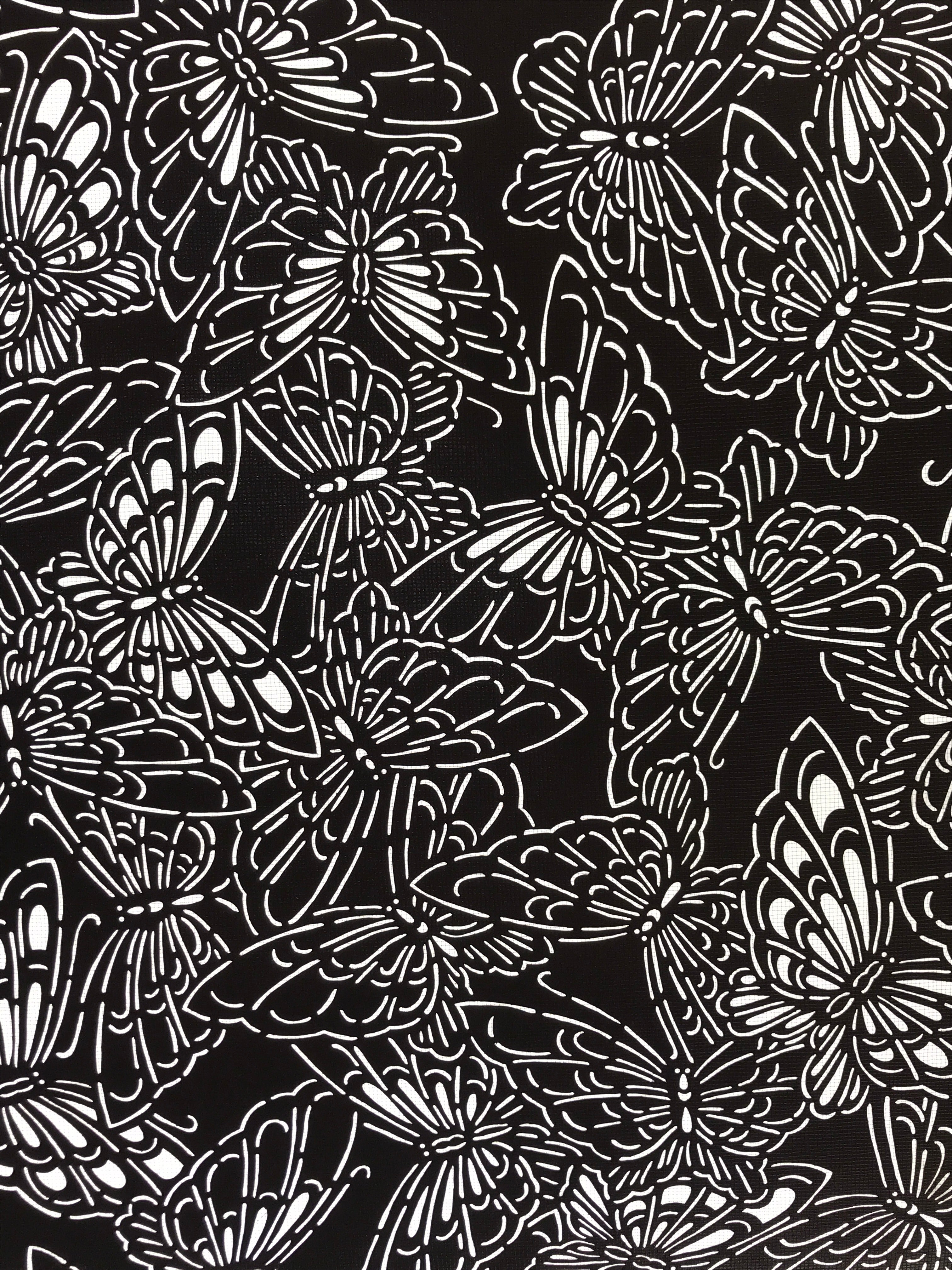 Antique Japanese Katagami Kimono Paper Stencil Katazome Butterflies 4Y484