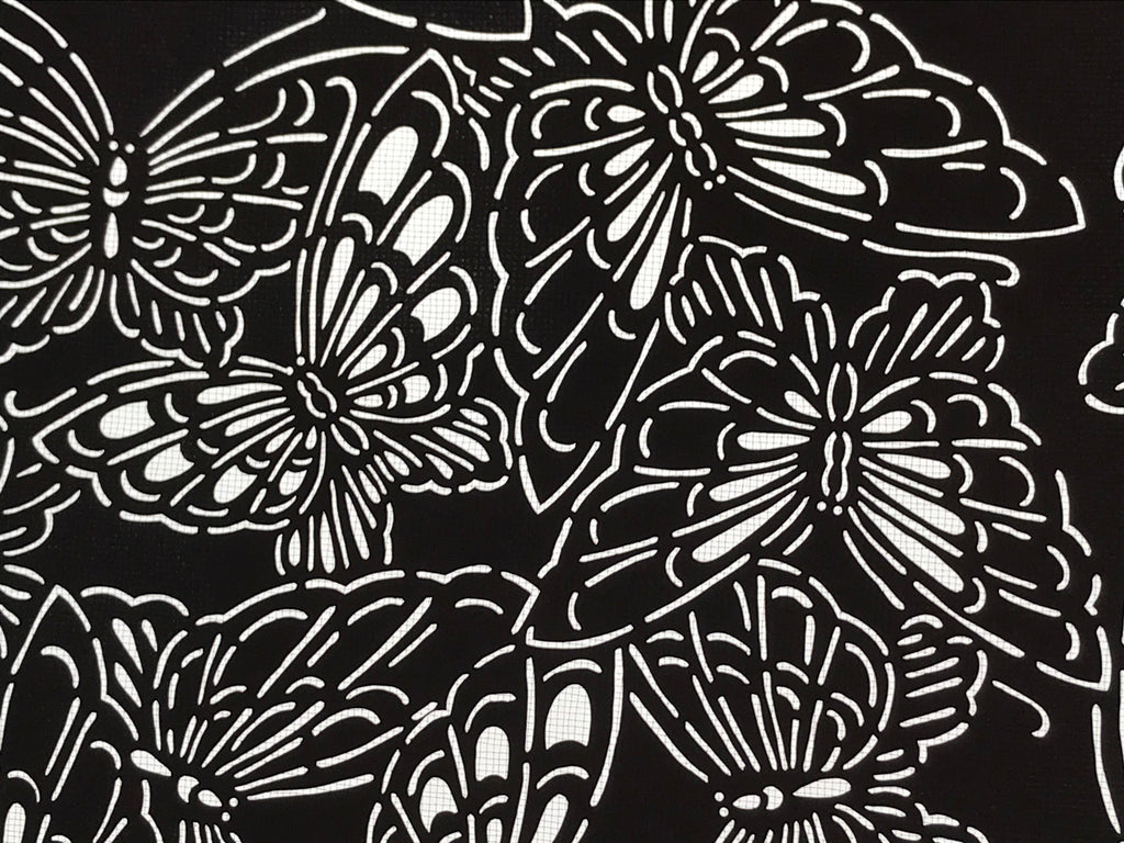 Antique Japanese Katagami Kimono Paper Stencil Katazome Butterflies 4Y484