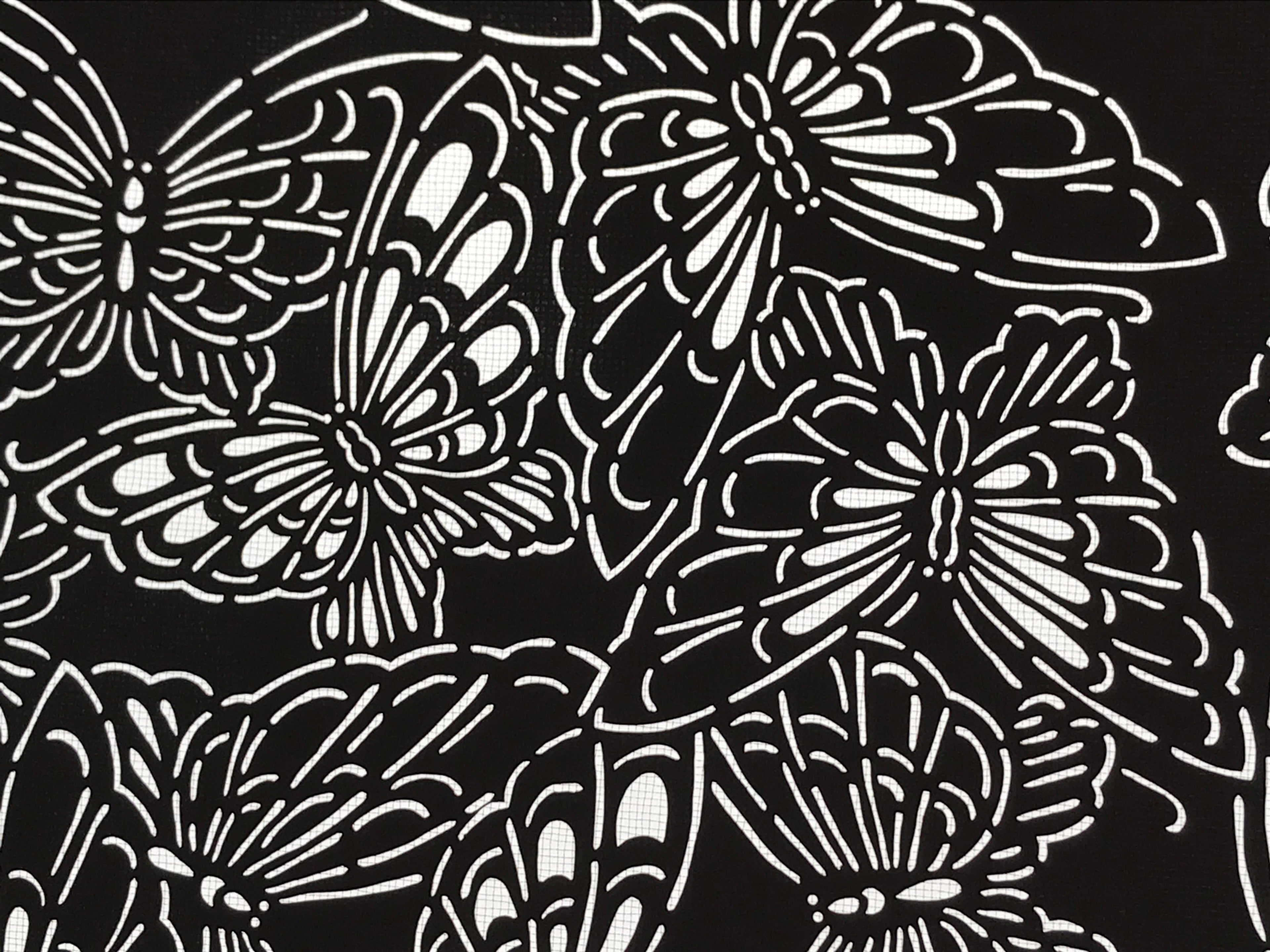 Antique Japanese Katagami Kimono Paper Stencil Katazome Butterflies 4Y484
