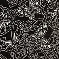 Antique Japanese Katagami Kimono Paper Stencil Katazome Butterflies 4Y484