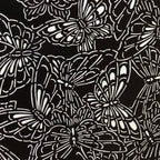 Antique Japanese Katagami Kimono Paper Stencil Katazome Butterflies 4Y484
