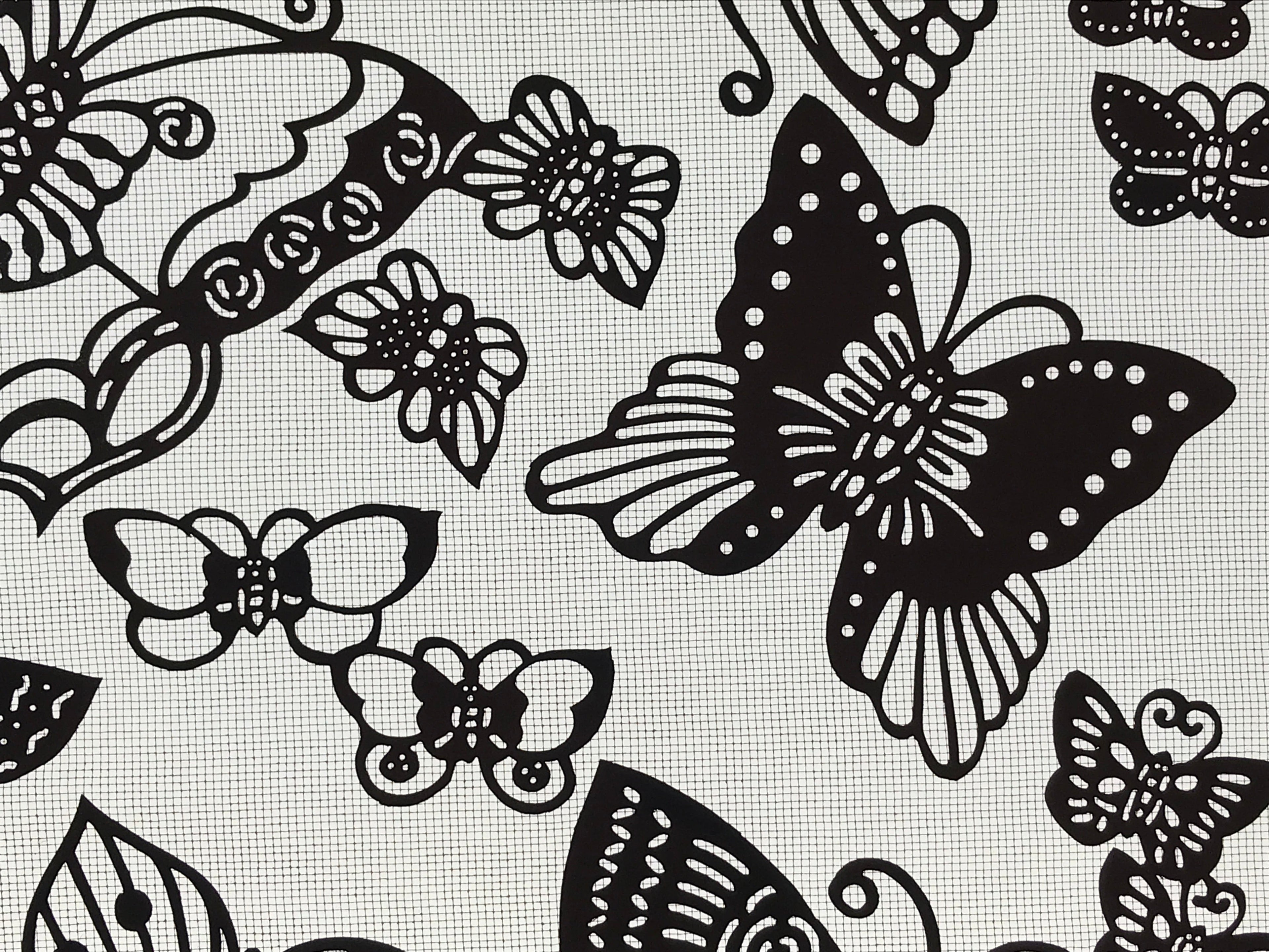 Antique Japanese Katagami Kimono Paper Stencil Katazome Butterflies 4Y501