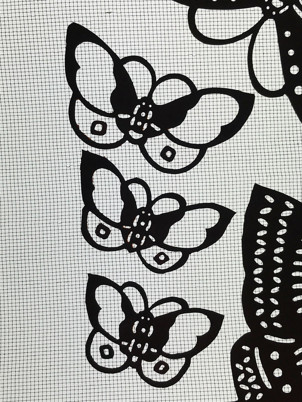 Antique Japanese Katagami Kimono Paper Stencil Katazome Butterflies 4Y501