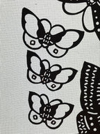 Antique Japanese Katagami Kimono Paper Stencil Katazome Butterflies 4Y501